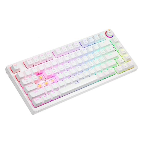 Savio Klawiatura mechaniczna bezprzewodowa PHENIX WHITE Gateron Yellow, ABS Savio Klawiatura mechaniczna bezprzewodowa PHENIX WHITE Gateron Yellow, ABS