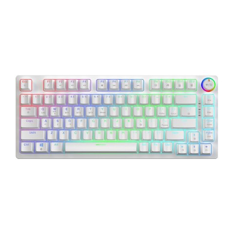 Savio Klawiatura mechaniczna bezprzewodowa PHENIX WHITE Gateron Yellow, ABS Savio Klawiatura mechaniczna bezprzewodowa PHENIX WHITE Gateron Yellow, ABS