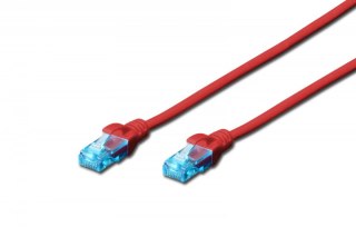 Digitus Patch cord kat.5e UTP, CU, AWG 26/7 3m Czerwony