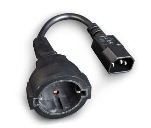 Gembird Adapter zasilania IEC320 C14->SCHUKO(F) 15 cm Gembird Adapter zasilania IEC320 C14->SCHUKO(F) 15 cm