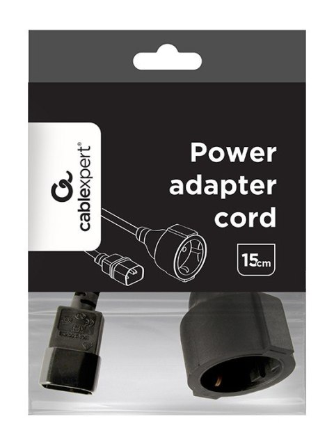 Gembird Adapter zasilania IEC320 C14->SCHUKO(F) 15 cm Gembird Adapter zasilania IEC320 C14->SCHUKO(F) 15 cm