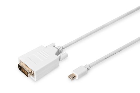 Digitus Kabel adapter Displayport 1080p 60Hz FHD Typ miniDP/DVI-D (24+1) M/M biały 2m Digitus Kabel adapter Displayport 1080p 60Hz FHD Typ miniDP/DVI-D (24+1) M/M biały 2m