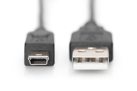 Digitus Kabel połączeniowy USB 2.0 HighSpeed "Canon" Typ USB A/miniUSB B (5pin) M/M czarny 1m Digitus Kabel połączeniowy USB 2.0 HighSpeed "Canon" Typ USB A/miniUSB B (5pin) M/M czarny 1m