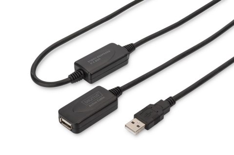 Digitus Kabel przedłużający USB 2.0 HighSpeed Typ USB A/USB A M/Ż aktywny 20m Czarny Digitus Kabel przedłużający USB 2.0 HighSpeed Typ USB A/USB A M/Ż aktywny 20m Czarny