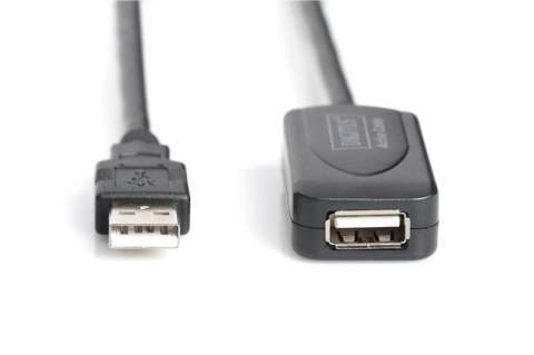 Digitus Kabel przedłużający USB 2.0 HighSpeed Typ USB A/USB A M/Ż aktywny 20m Czarny Digitus Kabel przedłużający USB 2.0 HighSpeed Typ USB A/USB A M/Ż aktywny 20m Czarny