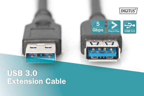 Digitus Kabel przedłużający USB 3.1 Gen.1 SuperSpeed 5Gbps Typ USB A/USB A M/Ż czarny 1,8m Digitus Kabel przedłużający USB 3.1 Gen.1 SuperSpeed 5Gbps Typ USB A/USB A M/Ż czarny 1,8m