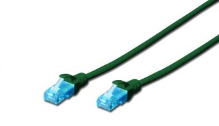 Digitus Patch cord RJ45-RJ45, kat.5e, U/UTP, AWG 26/7, PVC, 0.25m, zielony