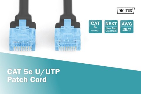 Digitus Patch cord U/UTP kat.5e PVC 0,5m czarny Digitus Patch cord U/UTP kat.5e PVC 0,5m czarny