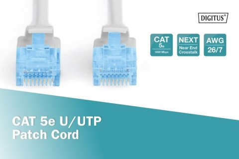 Digitus Patch cord U/UTP kat.5e PVC 0,5m szary Digitus Patch cord U/UTP kat.5e PVC 0,5m szary
