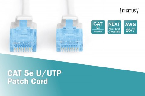 Digitus Patch cord U/UTP kat.5e PVC 5m Biały Digitus Patch cord U/UTP kat.5e PVC 5m Biały