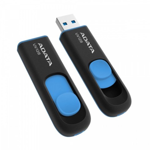 Adata Pendrive DashDrive UV128 32GB USB 3.2 Gen1 czarno - niebieski Adata Pendrive DashDrive UV128 32GB USB 3.2 Gen1 czarno - niebieski