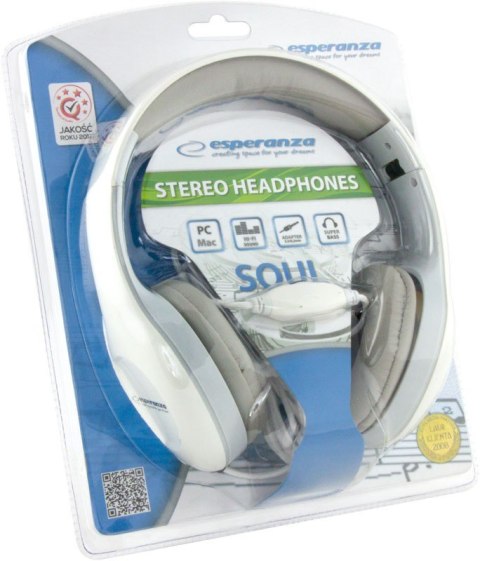 Esperanza SŁUCHAWKI AUDIO STEREO SOUL EH138W BIAŁE Esperanza SŁUCHAWKI AUDIO STEREO SOUL EH138W BIAŁE