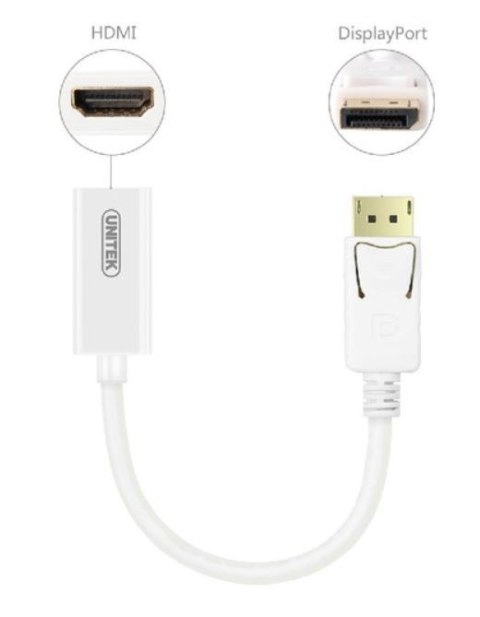 Unitek Adapter DisplayPort - HDMI 4K; Y-6332 BIAŁY Unitek Adapter DisplayPort - HDMI 4K; Y-6332 BIAŁY