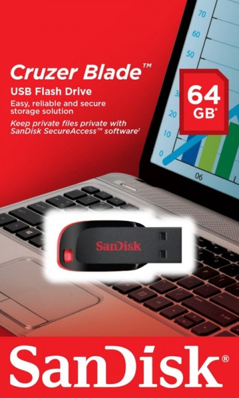 SanDisk Cruzer Blade USB Flash Drive 64GB SanDisk Cruzer Blade USB Flash Drive 64GB