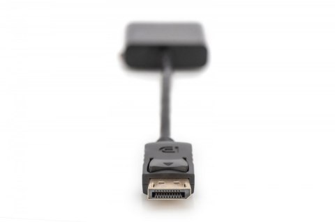 Digitus Kabel adapter Displayport z zatrzaskiem 1080p 60Hz FHD Typ DP/DVI-I (24+5) M/Ż czarny 0,15m Digitus Kabel adapter Displayport z zatrzaskiem 1080p 60Hz FHD Typ DP/DVI-I (24+5) M/Ż czarny 0,15m