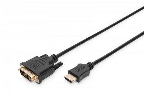 Digitus Kabel adapter HDMI Standard 1080p 60Hz FHD Typ HDMI A/DVI-D (18+1) M/M czarny 2m Digitus Kabel adapter HDMI Standard 1080p 60Hz FHD Typ HDMI A/DVI-D (18+1) M/M czarny 2m