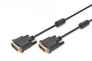Digitus Kabel połączeniowy DVI-D DualLink WQXGA 30Hz HD Typ DVI-D (24+1)/DVI-D (24+1) M/M 5m Czarny