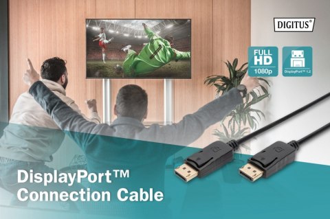 Digitus Kabel połączeniowy DisplayPort z zatrzaskami 1080p 60Hz FHD Typ DP/DP M/M czarny 15m Digitus Kabel połączeniowy DisplayPort z zatrzaskami 1080p 60Hz FHD Typ DP/DP M/M czarny 15m