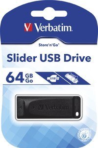 Verbatim Pendrive Slider 64GB Black Verbatim Pendrive Slider 64GB Black