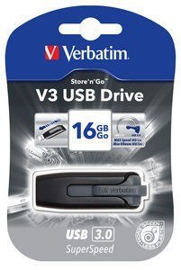 Verbatim Pendrive V3 USB 3.0 Drive 16GB Czarny Verbatim Pendrive V3 USB 3.0 Drive 16GB Czarny
