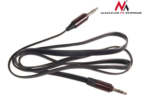 Maclean Przewód jack 3.5mm, płaski 1m, metalowy wtyk, MCTV-694 B Czarny Maclean Przewód jack 3.5mm, płaski 1m, metalowy wtyk, MCTV-694 B Czarny