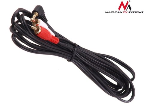 Maclean Przewód mini jack 3,5mm kątowy 2RCA 15m MCTV-828 Czarny Maclean Przewód mini jack 3,5mm kątowy 2RCA 15m MCTV-828 Czarny