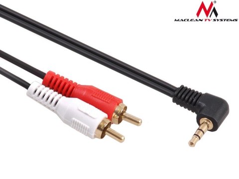 Maclean Przewód mini jack 3,5mm kątowy 2RCA 15m MCTV-828 Czarny Maclean Przewód mini jack 3,5mm kątowy 2RCA 15m MCTV-828 Czarny