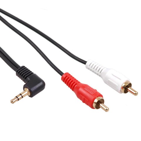 Maclean Przewód mini jack 3,5mm kątowy 2RCA 1m MCTV-824 Czarny Maclean Przewód mini jack 3,5mm kątowy 2RCA 1m MCTV-824 Czarny