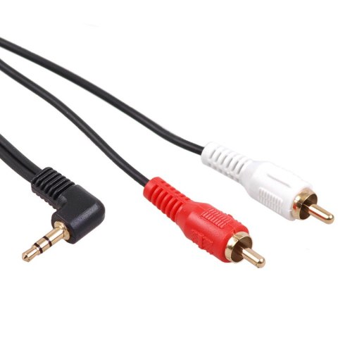 Maclean Przewód mini jack 3,5mm kątowy 2RCA 3m MCTV-825 Czarny Maclean Przewód mini jack 3,5mm kątowy 2RCA 3m MCTV-825 Czarny
