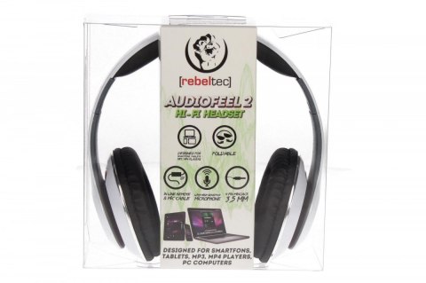 Rebeltec Stereo słuchawki z mikrofonem 4pin mini jack AUDIOFEEL2 WHITE Rebeltec Stereo słuchawki z mikrofonem 4pin mini jack AUDIOFEEL2 WHITE