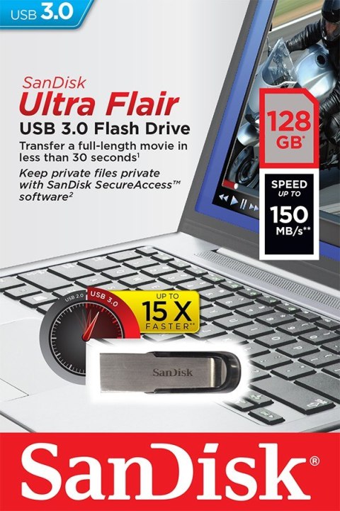 SanDisk ULTRA FLAIR USB 3.0 128GB (do 150MB/s) SanDisk ULTRA FLAIR USB 3.0 128GB (do 150MB/s)