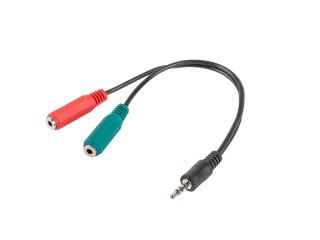 Lanberg Adapter Jack Mini(M) -> Jack Mini(F)x2 20cm czarny