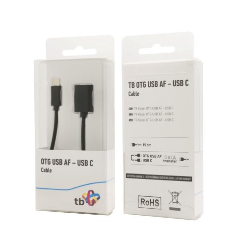 TB Kabel OTG USB AF - USB C 15cm czarny TB Kabel OTG USB AF - USB C 15cm czarny