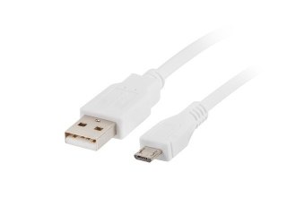 Lanberg Kabel USB 2.0 micro AM-MBM5P 0.3M biały