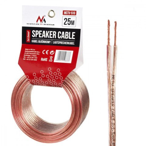 Maclean Kabel głośnikowy 25m MCTV-510 2x1.5mm2 Maclean Kabel głośnikowy 25m MCTV-510 2x1.5mm2