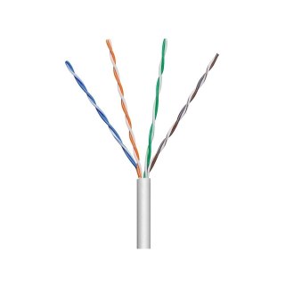 Techly Kabel instalacyjny skrętka U/UTP Cat5e 4x2 linka 100% miedź 305m szary