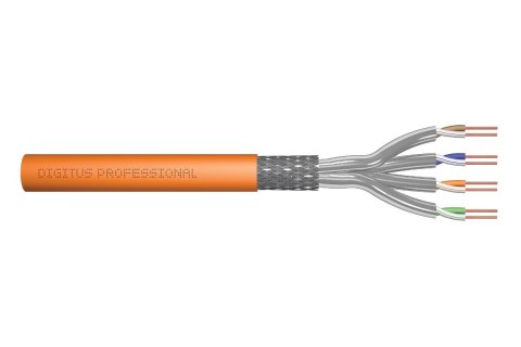 Digitus Kabel teleinformatyczny instalacyjny DIGITUS kat.7, S/FTP, Dca, drut, AWG 23/1, LSOH, 100m, pomarańczowy Digitus Kabel teleinformatyczny instalacyjny DIGITUS kat.7, S/FTP, Dca, drut, AWG 23/1, LSOH, 100m, pomarańczowy