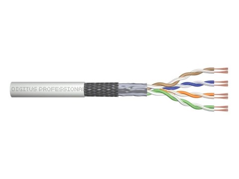 Digitus Kabel teleinformatyczny patchcordowy kat.5e, SF/UTP, linka, AWG 26/7, PVC, 100m, szary, karton Digitus Kabel teleinformatyczny patchcordowy kat.5e, SF/UTP, linka, AWG 26/7, PVC, 100m, szary, karton