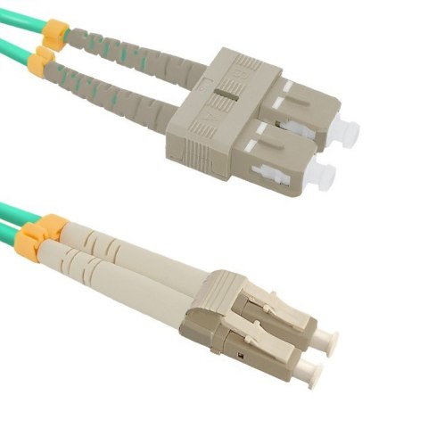 Qoltec Patchcord światłowodowy LC/UPC-SC/UPC | MultiMode | 50/125 | OM4 | 1m Qoltec Patchcord światłowodowy LC/UPC-SC/UPC | MultiMode | 50/125 | OM4 | 1m