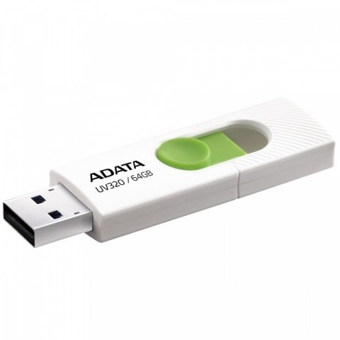 Adata Pendrive UV320 64GB USB3.2 biało-zielony Adata Pendrive UV320 64GB USB3.2 biało-zielony