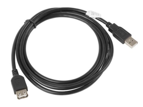 Lanberg Przedłużacz kabla USB 2.0 AM-AF czarny 1.8M Lanberg Przedłużacz kabla USB 2.0 AM-AF czarny 1.8M