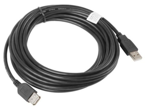 Lanberg Przedłużacz kabla USB 2.0 AM-AF czarny 5M Lanberg Przedłużacz kabla USB 2.0 AM-AF czarny 5M