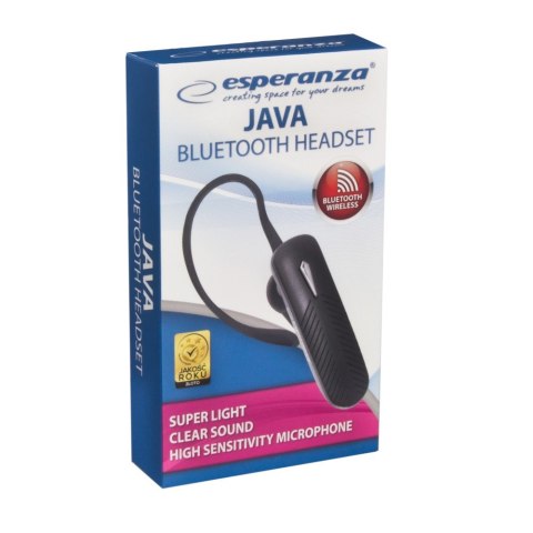 Esperanza Słuchawka douszna bluetooth Java czarna Esperanza Słuchawka douszna bluetooth Java czarna