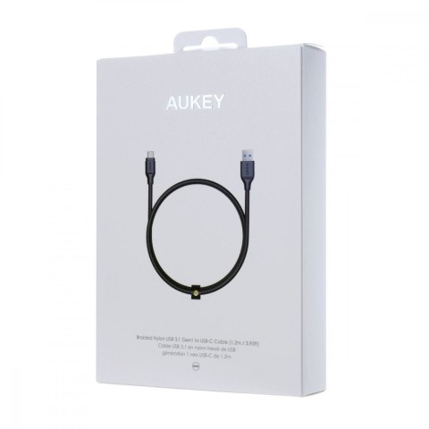 AUKEY CB-AC1 nylonowy kabel Quick Charge USB C-USB 3.1 | FCP | AFC | 1.2m | 5 Gbps | 3A | 60W PD | 20V AUKEY CB-AC1 nylonowy kabel Quick Charge USB C-USB 3.1 | FCP | AFC | 1.2m | 5 Gbps | 3A | 60W PD | 20V