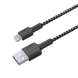 AUKEY CB-BAL3 wzmocniony nylonowy kabel Quick Charge Lightning-USB | 1.2m | certyfikat MFi Apple