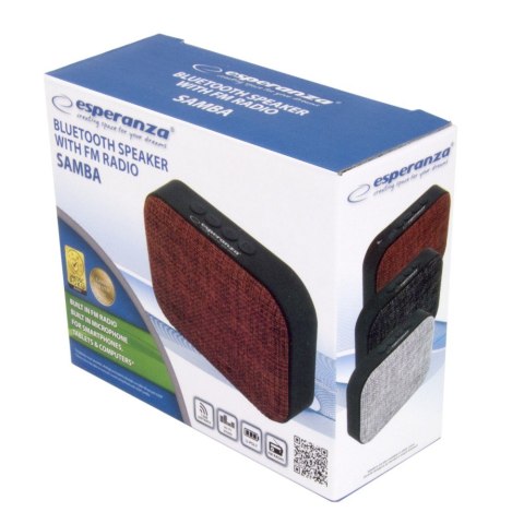 Esperanza Głośnik Bluetooth FM Samba czerwony Esperanza Głośnik Bluetooth FM Samba czerwony