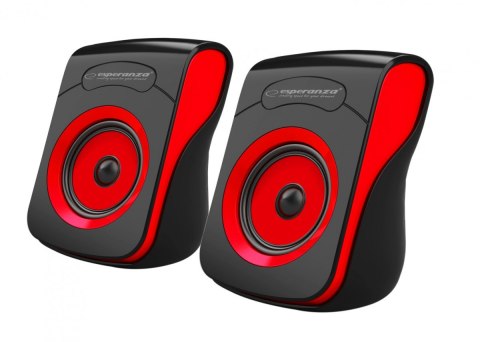 Esperanza Głośniki 2.0 USB FLAMENCO czarno-czerwone Esperanza Głośniki 2.0 USB FLAMENCO czarno-czerwone