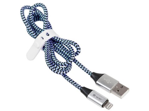Tracer Kabel USB 2.0 iPhone AM lightning 1,0m czarno-niebieski Tracer Kabel USB 2.0 iPhone AM lightning 1,0m czarno-niebieski