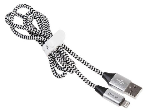 Tracer Kabel USB 2.0 iPhone AM lightning 1,0m czarno-srebrny Tracer Kabel USB 2.0 iPhone AM lightning 1,0m czarno-srebrny
