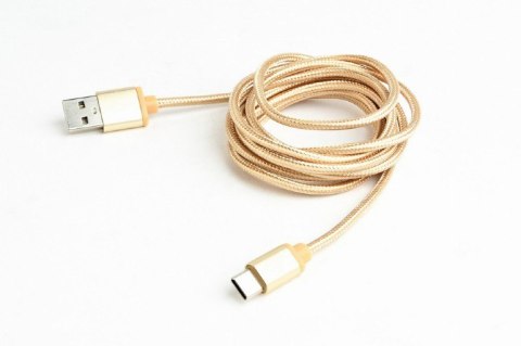 Gembird Kabel USB Typ-C oplot tekstylny/1.8m/złoty Gembird Kabel USB Typ-C oplot tekstylny/1.8m/złoty